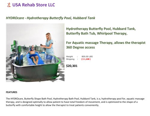 Butterfly Hydrotherapy Hubbard Tank