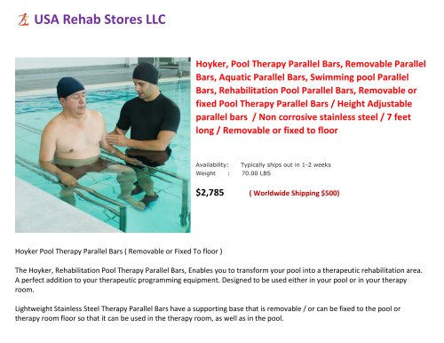 Pool Therapy Parallel Bars