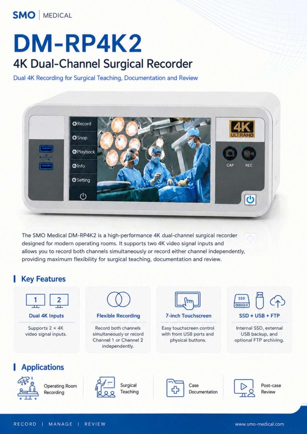 4K Surgical Video Recorder - Dual Channel - Shenzhen Shenmo Medical Technology Co., Ltd.