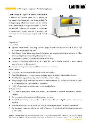 Labthink C840H Integrated Evaporation Residue / Loss on Drying / Non-volatile Residue / Overall Migration Testing System