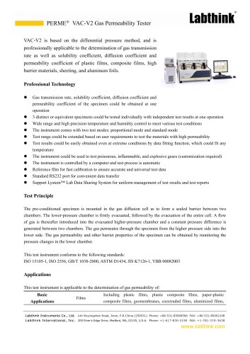 PERME&reg;  VAC-V2 Gas Permeability Tester