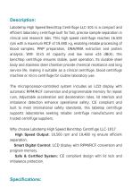 Benchtop Centrifuge- High Speed LLC-101-2