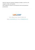 Ultra Low Temperature (ULT) Freezer -80°C ULF-04-5