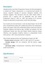 Ultra Low Temperature (ULT) Freezer -86°C ULF-09-2
