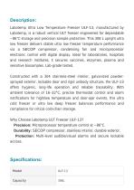 Ultra Low Temperature (ULT) Freezer -86°C ULF-13-2