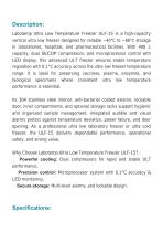 Ultra Low Temperature (ULT) Freezer -86°C ULF-15-2