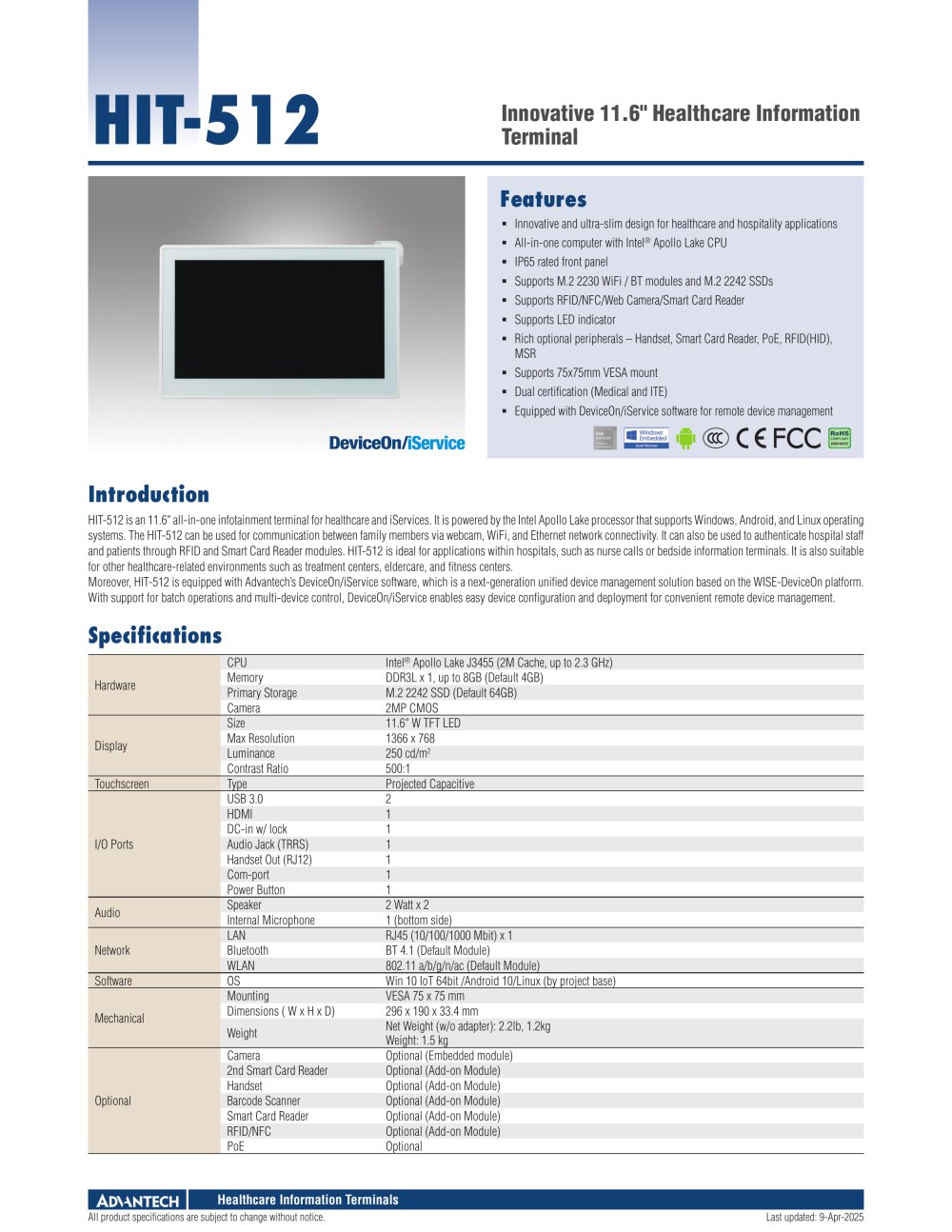 HIT-512 - Datasheet - ADVANTECH