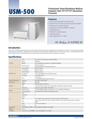 USM-500 Medical Box PC - Datasheet