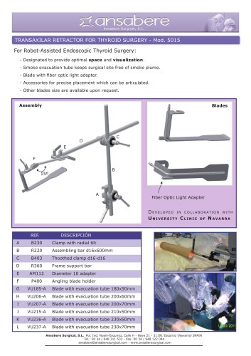 Transaxilar Retractor for Thyroid Surgery - Mod. 5015