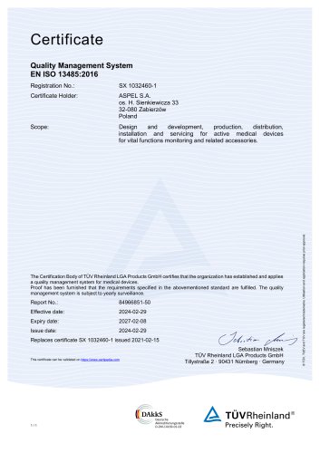  Certificate EN ISO 13485