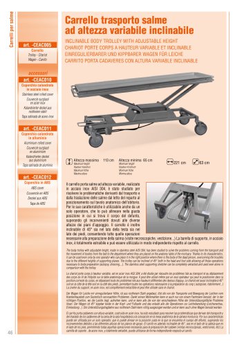 Inclinable Body Trolley with Adjustable Height