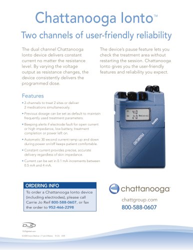 Chattanooga lonto Two channels of user-friendly reliability