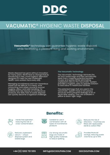 VACUMATIC® HYGIENIC WASTE DISPOSAL