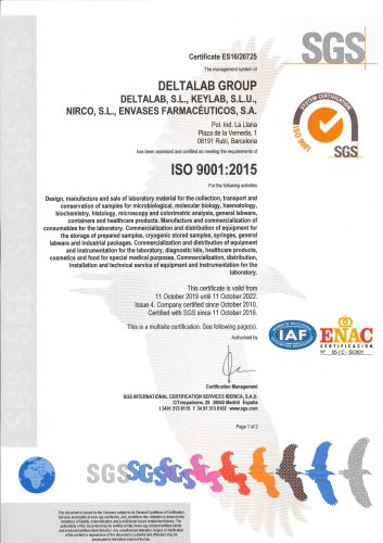 Deltalab, ISO 9001