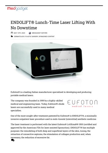 ENDOLIFT&reg; Lunch-Time Laser Lifting With No Downtime _ Medgadget