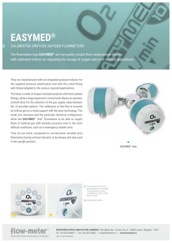 EASYMED®, EASYMED® twin - calibrated orifices oxygen flowmeters