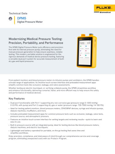 dPM5 Digital Pressure Meter Datasheet