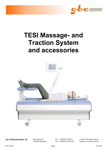 TESI Massage- and  Traction Systems and accessories