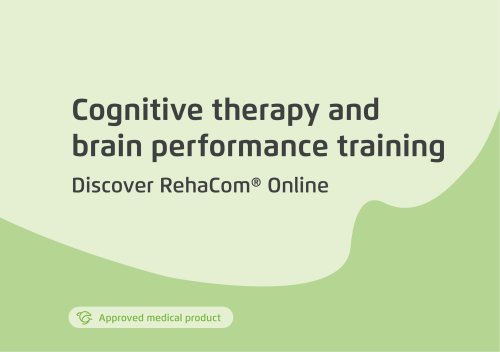 Cognitive therapy and brain performance training