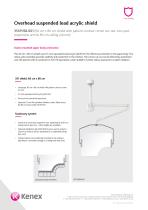 Overhead suspended lead acrylic shield