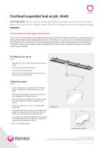 Overhead suspended lead acrylic shield
