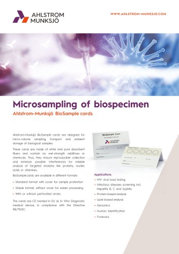 Ahlstrom-Munksjö BioSample