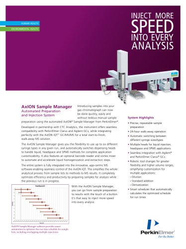 AxION Sample Manager Automated Preparation and Injection System