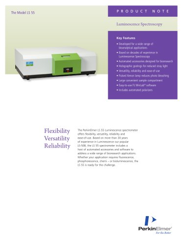 Flexibility Versatility Reliability with LS 55 Luminescence spectrometer