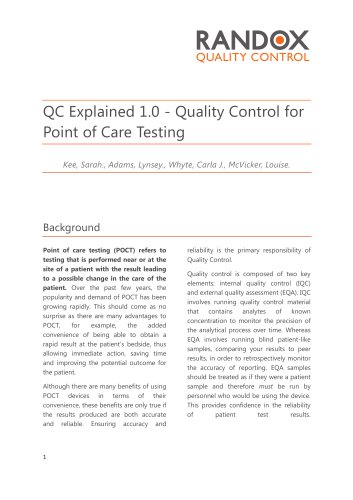 Point of Care Testing