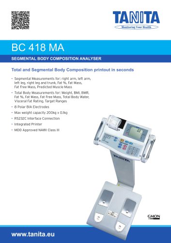 BC-418MA SEGMENTAL BODY COMPOSITION ANALYSER WITH INTEGRAL PRINTER