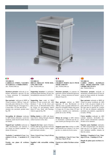 TIT.5005-M DRUGS TROLLEY  WITH ROLLING SHUTTER dim. 70x64x104h cm