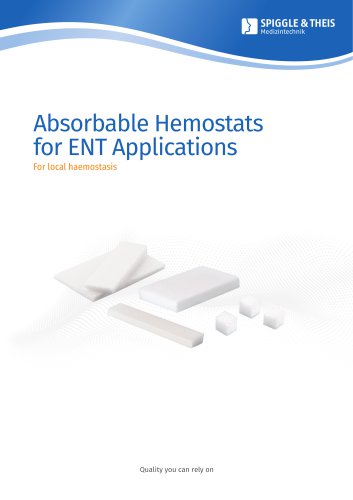 Absorbable Hemostats for ENT Applications