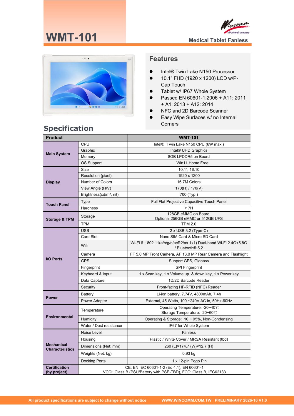 WMT-101 - Wincomm Corporation