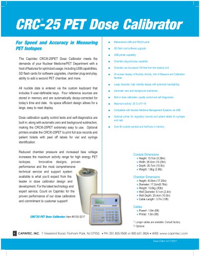 CRC ®-25PET Dose Calibrator