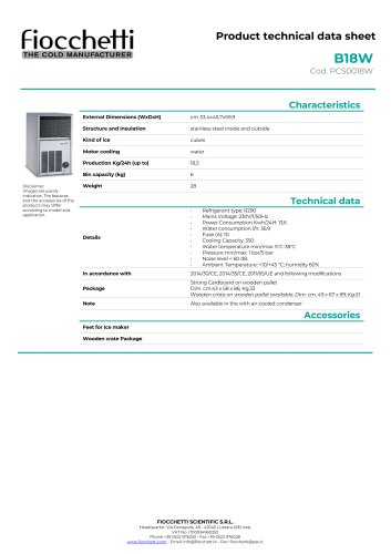Icemaker Cube Ice B18W