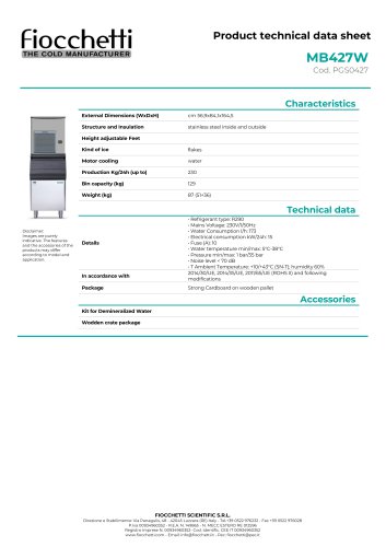 Icemaker flake ice MB427W