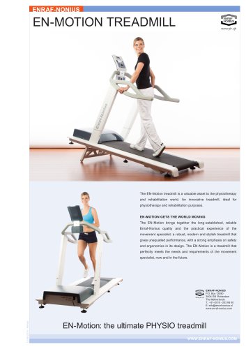 EN-MOTION TREADMILL - Enraf-Nonius - PDF Catalogs | Technical Documentation