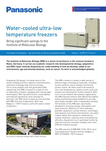 Cryogenic & VIP ULT Freezers water cooling Customer Testimonial - The Institute of Molecular Biology (IMB)