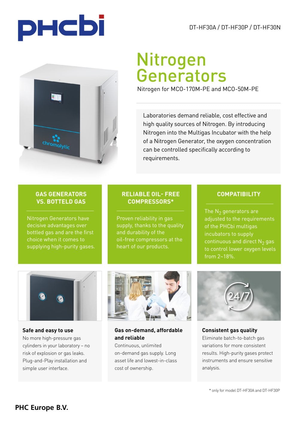 DT-HF30A / DT-HF30P / DT-HF30N - Nitrogen Generators - PHC Europe
