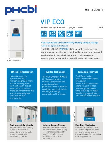 MDF-DU502VH-PE Natural Refrigerants -86°C Upright Freezer