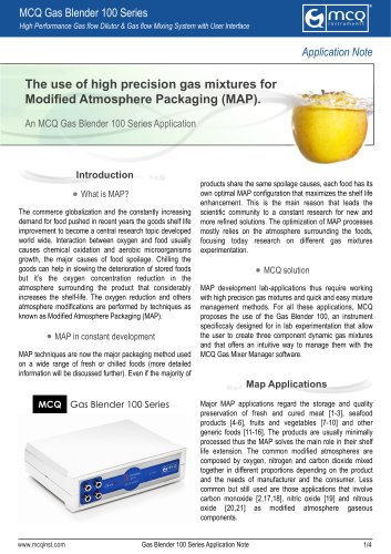 The use of high precision gas mixtures for Modified Atmosphere Packaging (MAP)