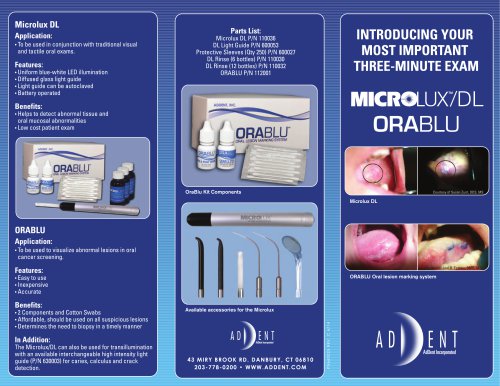 INTRODUCING YOUR MOST IMPORTANT THREE-MINUTE EXAM MICROLUX7DL ORABLU