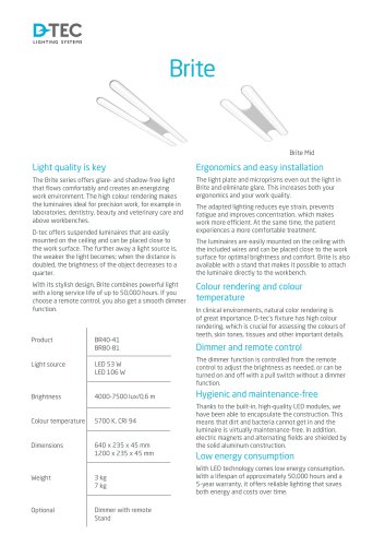 D-tec product sheet Brite