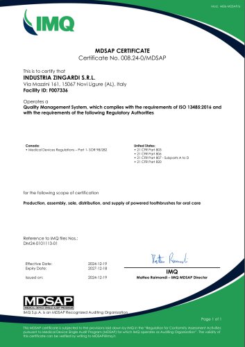 MDSAP CERTIFICATE 