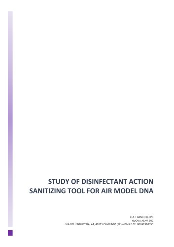 STUDY OF DISINFECTANT ACTION SANITIZING TOOL FOR AIR MODEL DNA