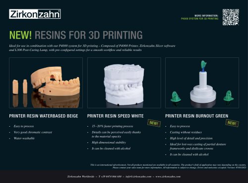 Flyer Resins for 3D printing