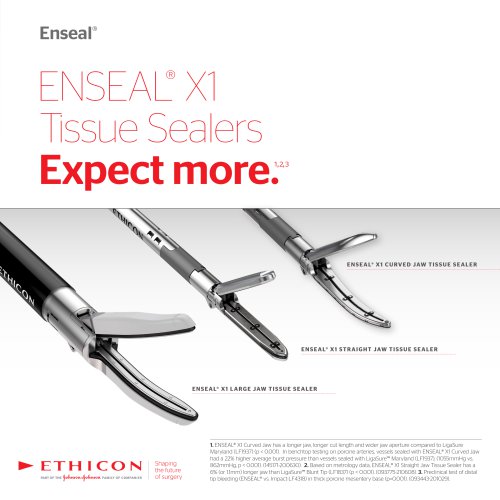 ENSEAL&reg; X1 Tissue Sealers Expect more.