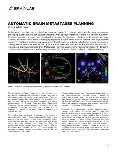 AUTOMATIC BRAIN METASTASES PLANNING Clinical White Paper