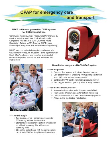 CPAP for emergency care and transport