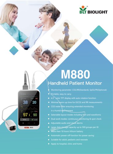 M880 handheld patient monitor-EtCO2 and SpO2